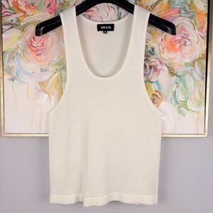 Ser.O.Ya Knit Tank Top Off White Sleeveless Sweater Top Size M